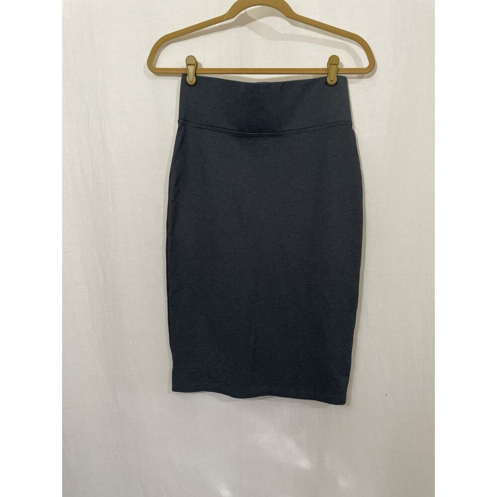 Active USA Knee Length Gray Stretch Skirt Size L